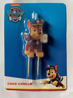 Paw Patrol verjaardagstaart kaars pup Chase