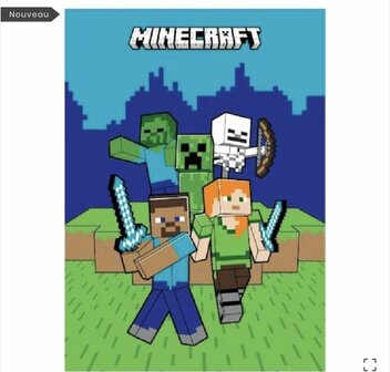 Minecraft fleece deken