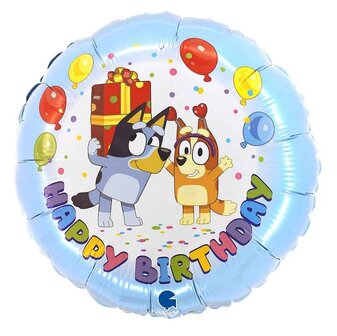 Bluey folie ballon Happy Birthday