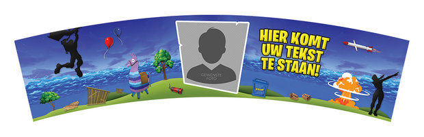 Gepersonaliseerde traktatie bakjes Fortnite thema template