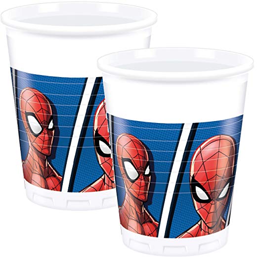 natuurlijk bedrag metalen Spiderman party bekers plastic verpakt per 8 stuks!