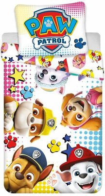 Paw Patrol dekbedovertrek 140x200cm wit