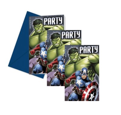 The Avengers uitnodigingen met envelop