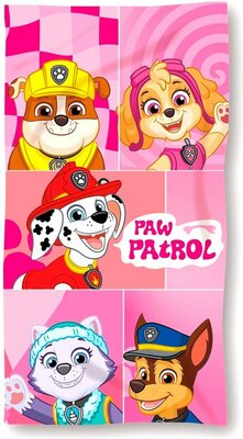 Paw Patrol badlaken of strandlaken Team roze