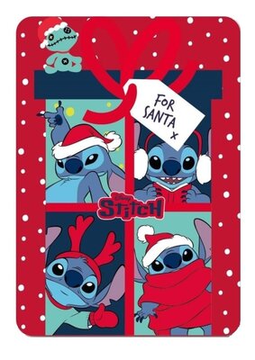 Lilo en Stitch fleece deken kerst - 100x140cm groot